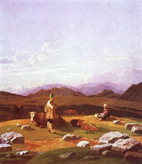 Wilhelm von Kobell Jager auf der Hochalm china oil painting image